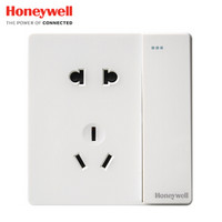 霍尼韦尔（honeywell）开关插座面板 10A一开五孔带开关插座 境尚系列 白色