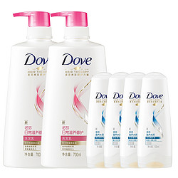 Dove 多芬 日常滋养洗发套装（700ml*2+100ml*4）