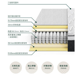 ZINUS 际诺思 超厚乳胶独立弹簧床垫 1.5m