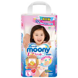 moony 尤妮佳 女宝宝拉拉裤 L44片 *3件 +凑单品