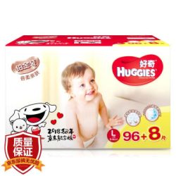 HUGGIES 好奇 铂金装 婴儿纸尿裤 L号 104片 *3件 +凑单品