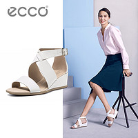 ECCO爱步2018夏季新款中跟女鞋交叉带轻盈凉鞋 型塑35坡跟250113