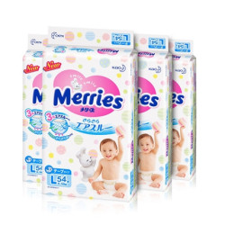 Merries 妙而舒 婴儿纸尿裤 L54片 4包装