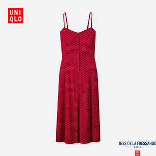 UNIQLO 优衣库 乔其纱吊带连衣裙 （UQ417143000、L、红色)