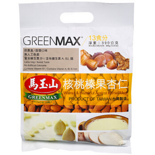 中国台湾进口 GREENMAX(马玉山) 核桃榛果杏仁营养早餐代餐粉 30g/包*13包