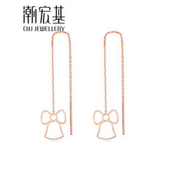 潮宏基 CHJ JEWELLERY 圣铃 18K金彩金耳线 EEK30001972 *6件