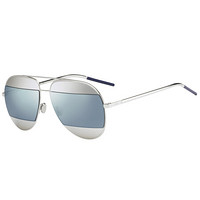 DIOR 迪奥 女款飞行员型银色镜框拼接色（银色/冰蓝）镜片眼镜太阳镜 DIOR SPLIT 1  010/3J  59mm