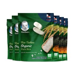 Gerber 嘉宝有机磨牙米饼组合原味 28g*3+南瓜味 28g*3  3段