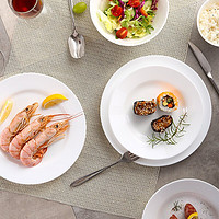 Luminarc 乐美雅 白玉钢化 碗盘子碟套装白玉钢化玻璃餐具家用饭馆酒店中西餐欧式通用 12件套