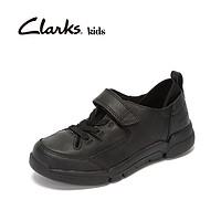 Clarks其乐童鞋男童鞋黑皮鞋三瓣底小黑鞋春秋单鞋Tri Buddy Inf