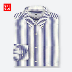 优衣库 UNIQLO 414553 男装 精纺弹力修身条纹衬衫(长袖)