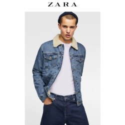 ZARA新款 男装 抓绒牛仔夹克外套 05575391407