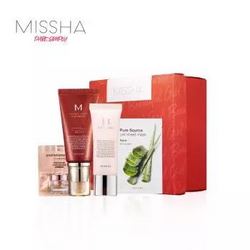 MISSHA 谜尚 经典红BB超值礼盒（红BB 50ml+妆前乳20ml+纯净丝柔芦荟面膜25ml+素颜霜试用装1ml） *2件