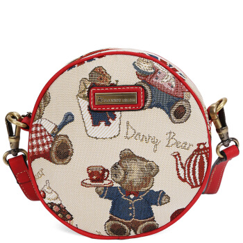 DANNY BEAR 丹尼熊 美食熊系列 女士 休闲小圆包斜挎包 DBJD7115041-169W 白色配红色