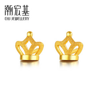 CHJ 潮宏基 EEG3000062 小凤冠足金耳钉 (黄金色、1.05g)