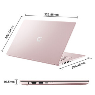 ASUS 华硕 adol book14 14.0英寸 桃浦粉(酷睿i3-8145U、核芯显卡、4GB、512GB SSD、1080P）