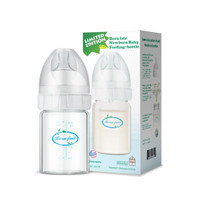 邦霏新生儿宝宝婴儿防胀气宽口径玻璃奶瓶120ML（配母乳质感SS号奶嘴）