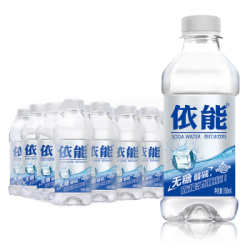 依能 包邮 轻口味 无糖无汽弱碱苏打水 饮料 350ml*24瓶 塑膜量贩装 *2件