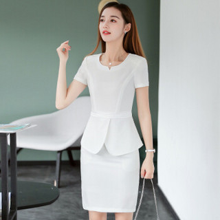 俞兆林 2018新款ol工装职业装套装女修身显瘦YWXF1833049161白色XL
