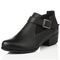 娜箐箐（naqingqing）复古中跟尖头粗跟大码女皮鞋 f000021-2553 黑色超纤内里 40