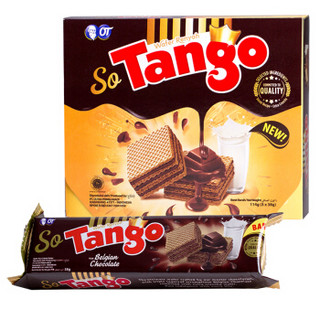 TANGO 天章 印尼进口 Tango威化饼干 休闲零食 比利时巧克力味威化饼干114g盒