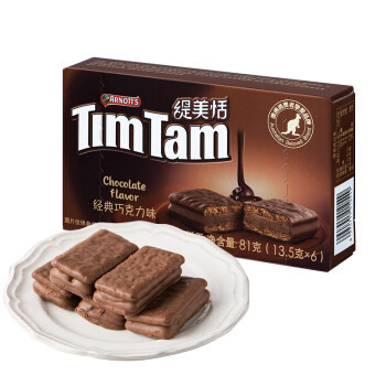 Timtam 缇美恬 巧克力涂层夹心饼干 81g *6件