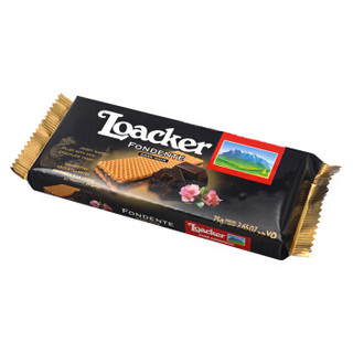 意大利进口 莱家loacker威化饼干黑巧克力味片装威化饼干75g