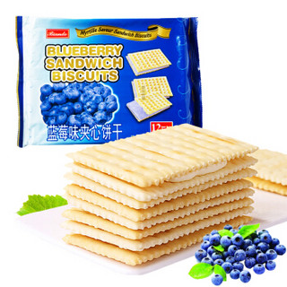 铁尺（Biando） 蓝莓味苏打夹心饼干 休闲零食蛋糕面包甜点心小吃 实惠分享装 324g