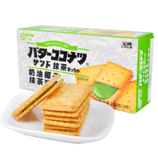 商品日清奶油椰子抹茶味夹心饼干194g美味零食饼干