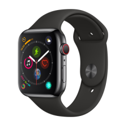 Apple 苹果 Apple Watch Series 4苹果智能手表（深空灰铝金属、GPS+蜂窝、44mm、黑色运动型表带）