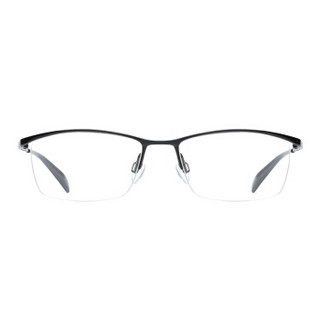 CHARMANT/夏蒙眼镜框 男款近视半框商务钛合金黑色轻巧纤细时尚眼镜架CH10331 BK 55mm