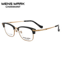 CHARMANT/夏蒙眼镜框 男款迈克系列EX钛半框黑色近视眼镜架 XM1177 BK 49mm