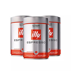 illy 意利 意式浓缩中度烘焙咖啡粉 250g*3罐