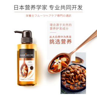 Hair Recipe 发之食谱进口洗发水扁桃仁柔顺滋养280ml(空气感无硅油滋润营养水果洗发露)