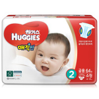 好奇(Huggies) 魔法纸尿裤 小号 尿不湿 S64片 4-8kg  立体贴身  双倍弹力 防摩擦 男女通用（韩国进口） *4件