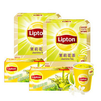 立顿（Lipton）茶叶 精选花茶 绿茶组合套装（茉莉花茶100包200g * 12+蜂蜜绿茶20包200g * 8）4000g