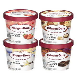 哈根达斯(Haagen-Dazs)  冰淇淋组合（香草+草莓+巧克力+夏威夷果） 400ml/组