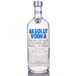 绝对伏特加（Absolut Vodka）洋酒 伏特加 1000ml(1L)