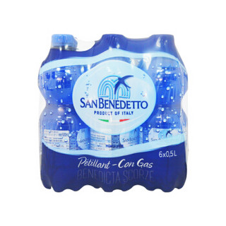 意大利进口 圣碧涛（San Benedetto）天然矿泉水 充气500ml*6 （新老包装交替发货）