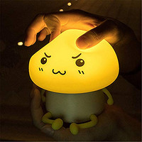 Yandex 氛围灯Q仔拍拍硅胶灯带表情触拍调光定时创意硅胶小夜灯充电款 (温馨黄（充电款）)