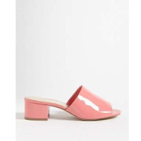 FOREVER 21 00262148 女士仿漆皮低跟拖鞋