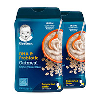 美国直邮/保税区发货 Gerber嘉宝 1段DHA婴儿燕麦米粉 一段辅食初期 227g*2罐 海外购