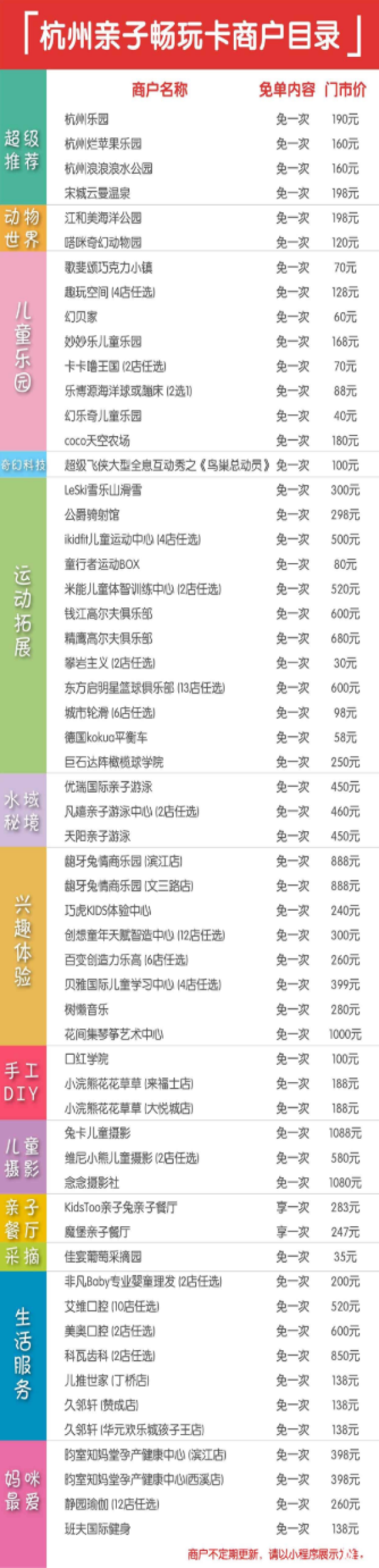 杭州 2019年亲子畅玩年卡 （含60多家精选亲子场馆）