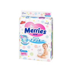 Merries 妙而舒 婴儿纸尿裤 M号 68片*2包 