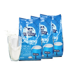 Devondale 德运 全脂高钙奶粉 1kg*3袋 *2件
