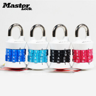 玛斯特（Master Lock）数字字母款密码锁4位密码可调安全防盗挂锁1535 字母款黑色 *4件