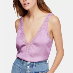 Free People  丝缎紫色 女士性感吊带
