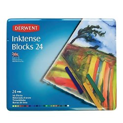 Derwent 得韵 Inktense Blocks 彩色水墨条 24色铁盒装