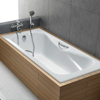 卡丽(KARAT)浴缸 科勒旗下品牌 卡丽扶手铸铁浴池浴盆成人 露娜1.5米17799T-GR-WK