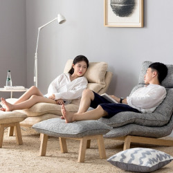 KUKa 顾家家居 DS1320 高靠背可调节实木躺椅凳组合